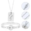 Браслеты-подвески, браслет-ключ в форме сердца, титановая сталь, роскошное ожерелье, браслет с замком, символ, подарки для пар
