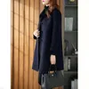 Ropa de mezcla de lana para mujer, abrigo de lana grueso más algodón, longitud media, chaqueta holgada para otoño e invierno 2023, gabardina 231020