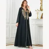 Abbigliamento etnico in rilievo Abaya 2 pezzi per le donne Ricamato Party Abito lungo islamico Ramadan Musulmano Dubai Abiti da sera Marocchino Caftano