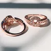 Copper Coin Ring Women's Fortune Runs Last Ring Ny födelsedagspresent till flickvän Full Diamond Matching Ring Wedding Ring Men's and Women's Jewelry