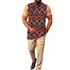 Erkeklerin izleri bej pamuk kısa kollu set patchwork gömlek erkek nijeryalı moda pantolon Afrika parti giyiyor