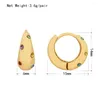 Hoop Earrings Classic Crytal Copper Alloy Smooth Metal For Woman Fashion Korean Jewelry Temperament Girl's Daily Wear
