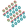 Декоративные цветы Рождественский мини-венок Гирлянда Миниатюрные шелковые венки из сизаля Украшение Подвесные елочные украшения
