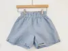 Shorts 2023 meisjes linnen materiaal blauw witte kleur zomerkleding