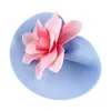 Berretti Fascinator vintage azzurro Accessorio per capelli Donna Fascia fiore rosa Elegante copricapo da sposa per festa nuziale Copricapo da cocktail