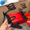 Rene Caovilla High Heels Designer Designer Buty Women Satin Snake Owinięte palce u nogi pisze Casual Party Water Diamond Decoration Modna szpilka SA