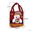 Juldekorationer Juldekorationer Santa Claus Snowman Deer Gift Bag Childrens Candy Handbag Merry Decor Hand Package Year Ho Dhudk