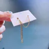 Stud Earrings High Quality Double Ear Hole Piercing Earring Chain For Women Gold Color Plated Copper Jewelry