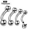 Stud 10 teile/los G23 Intern Augenbraue Piercings Banana Doppel Ball Gebogene Barbell körper piercing schmuck 16G 14G 231020