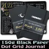 Notepads 150Gsm Black Paper Bullet Dotted Notebook 160 Pages Dot Grid Journal 5*5mm white Dots 231020