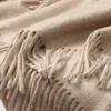 Sciarpe invernali Sciarpa di pura lana 100% Donna Scaldacollo Scialli addensati Avvolge con nappa Sciarpa di lana da donna Foulard Femme Poncho in cashmere 231021