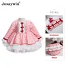 Girl Dresses Kids Dress For Girls Baby Party Pink Lolita Style Kid Long Sleeve Print Wedding Ball Gown Princess Vestidos