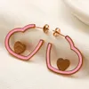 Pendientes de tuerca de marca clásica Pendientes de diseñador Bucle Carta de gota Chapado en oro Sier Acero inoxidable Boda Regalo de joyería de Navidad