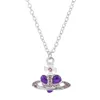 Empress Dowager Vivian Baked Paint Flash Diamond Necklace Love Rhinestone Pendant Necklace Accessories