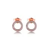 Stud Earrings Rose Gold Forever Signature Original 925 Sterling Silver Clear CZ For Women Jewelry Gift Ear Brincos