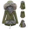 Giacche da donna Cappotti Donna Collo in pelliccia soffice Giacca con cappuccio imbottita in cotone Medio lungo Parka casual Spessore Taglia europea 231020