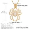 Nouveau mode jaune blanc plaqué or Bling CZ Latge Spider pendentif collier pour hommes femmes Hip Hop bijoux avec chaîne de corde de 3mm 24 pouces