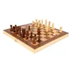 Chess Games 3 IN 1 Wooden International Set Board Checkers Puzzle Game Engaged Birthday Gift for Kids 231020