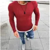 Herrtröjor Herrens höst Sexig skinny tröja Solid stickad tröja tunna tröjor o-hals smal passformtröja pullovers plus size s-5xl 231021