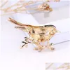 Pins Brooches Cute Animal Magpie Brooch For Men Women Creative Bird Pins Unisex Suit Jacket Clothing Collar Pin Buckle Fashio Jewel Dhpag