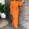 Roupas étnicas Moda Feminina Kaftan Muçulmano Abaya Camisa Bolso Vestido Islâmico Manga Longa Abayas Dubai Turco Modéstia Robe Jilbab