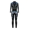 Donne Scheletro Robot Stampa 3D Cerniera posteriore Costume di Halloween Body intero Pagliaccetto di Capodanno 2023