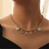 Chokers Cute Farterfly Baby Honey Angel Letter Pendant Necklace For Women Short Trend Boho Jewelry Gift 231021