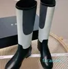 Designer Women Wool Knight Knee-High Boots Classic Fashion Sexy Black White Thick Leather Boots Winter Electric