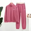 Zweiteilige Hosen für Frauen fdfklak warm warm Winterpyjama weibliche Herbst-Hitze Velvet Pijamas Frauen Hochkragen House Kleidung Zweiteiler Nachtwäsche Home Anzug 231021