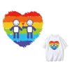 Notions Pride Day Iron On Transfers Rainbow Lips Heart Autocollants lavables en vinyle à transfert de chaleur Lgbt Gay Parade Party Clothes