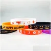 Partij gunst Partij gunst 10 stuks Halloween Sile armband Kindergeschenken Trick or Treat Ghost Festival Rubber Happy Day 2023 Gunsten Huis Garde Dhiz9