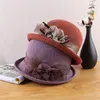 Wide Brim Hats Women's Hat Spring And Summer Flower Fisherman Breathable Mesh Knitted Curled Basin Top Sun Panama