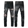 Mężczyźni dżinsy jasnoniebieskie ciemnoszare marki Man Long Panters Streetwear Dżins chuda szczupła prosta motocyklista Jean Top Quality T1MX#