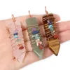 Pendant Necklaces 1Pcs Hand-wound Natural Stone Amethyst Opal Lapis Lazuli Sword With Chain Display Box For Women Men Jewelry Accessories