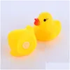 Baby Bath Toys Wholesale Cartoon Rubber Duck Baby Bath Toys Water Fun Bathtub Toy Floating Ducks Squeeze With Sounds Toys Gifts Learni Dhhnx