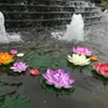 装飾的な花の花輪12pcs 18cmフローティングロータス人工花庭のパーティーガーデンプール装飾diy water lily mariage fake植物231020