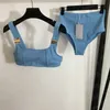 Metallschnalle Split Bikini Swisuits Designer Frauen Bademode Sling Weste Höschen Unterwäsche Sets Sexy Schwimmen Badeanzüge