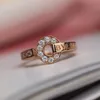 Copper Coin Ring Women's Fortune Runs Last Ring Ny födelsedagspresent till flickvän Full Diamond Matching Ring Wedding Ring Men's and Women's Jewelry