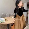 Vestidos da menina do bebê meninas natal 2-14 anos outono inverno crianças malha manga longa vestido moda princesa roupas s17