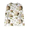 Damessweaters met lange mouwen, ronde hals, bloemenprint, trui, top, leuke damestops, luipaardshirts met korte mouwen voor dames