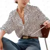 Blusas femininas camisa casual moda temperamento topo camisa elegante feminino colarinho botão toda a temporada meia idade solto ajuste continente china