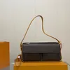 Klasyczna torebka skórzana torba na ramię z torbą z paskami na ramię Messenger Bager Designer Crossbody Bag