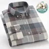 Chemises décontractées pour hommes Chemise à carreaux pour hommes 100% pur coton Oxford à manches longues printemps décontracté rayé solide chemises habillées quotidiennes col boutonné grand 7XL 231020