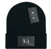 Bonnet Mens Axe Letrter Beanie zimowy kapelusz cappello luksusowy projektant marki moda na dzianina kamienne czapki mężczyźni kobiety grube czapka wełniana jesień zimowe czapki solidne czaszki czaszki a14