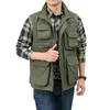 Mens Vests Autumn Outdoor Vest Jacket Casual Waistcoat Tactical Webbed Gear Coat Tool Many Pocket Work Sleeveless Man Clothes 231020