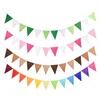 12 Flags Colorful Pennant Flags Felt Banner Bunting String Triangle Flag Party Celebrations Shops Decorations Baby Shower Wedding Events Classroom Garland W0108