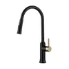 Kitchen Faucets Faucet Black Pull-out 304 Stainless Steel And Cold Water Lead-free Single Hole