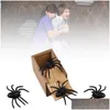 Brinquedos engraçados Truque de brincadeira de madeira Prático Joke Home Office Scare Toy Box Gag Spider Kid Pais Amigo Engraçado Jogar Presente Surpreendente Brinquedos G Dhqfc