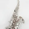 Saxofone soprano profissional prateado 901, estrutura japonesa plana, instrumento de jazz artesanal, timbre de alta qualidade 00