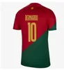 2023ポルトガルサッカージャージ23 24 Joao Felix Ruben DiasフットボールシャツBernardo B. Fernandes Ronaldos Andre Silva Camisa de Futebobol Joao Cancelo Men Kids Kits Outdoor